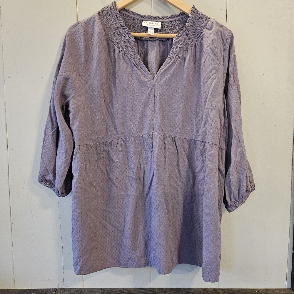 Textured Maternity Purple Shirt